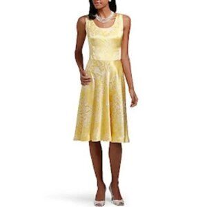 Brooks Brothers 100% Silk Paisley A Line Midi Dress Party Cocktail - 10